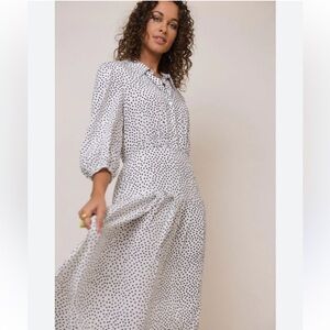 RIXO Black and White Polka Dot Maxi Dress